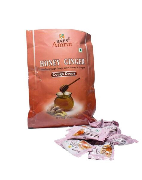 Индийские леденцы от кашля Мед & Имбирь (Honey & Ginger Cough Drops) 3 пакета по 20 шт. 