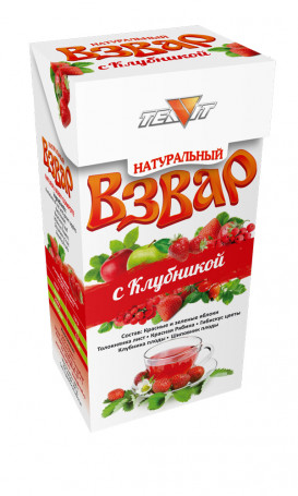 Узвар с Клубникой Компот без сахара 100 гр., набор 3 штуки